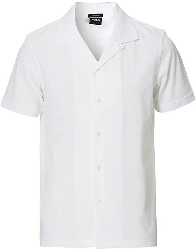 Boss Powell Knitted Pique Short Sleeve Shirt White