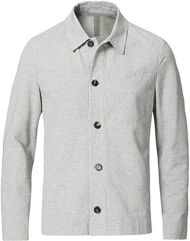 Harris Wharf London Cool Max Seersucker Overshirt Light Grey