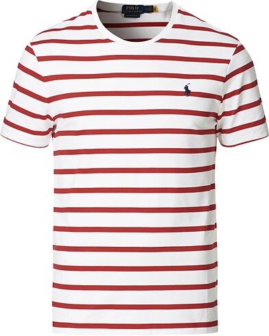 Polo Ralph Lauren Luxury Pima Cotton Striped Crew Neck Tee Red/White