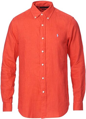 Polo Ralph Lauren Custom Fit Linen Button Down Shirt Racing Red