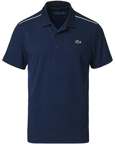 Lacoste Performance Ribbed Collar Polo Navy Blue/White