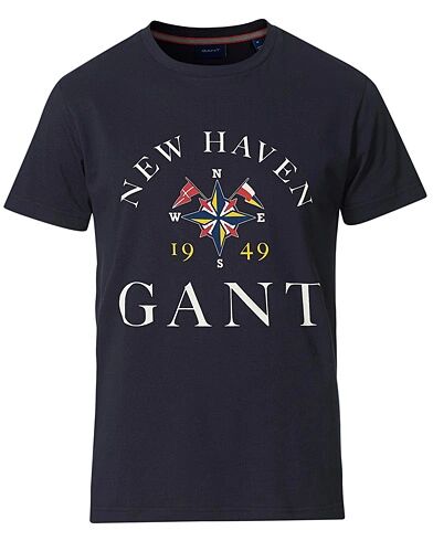 GANT Sailing Logo Crew Neck Tee Evening Blue