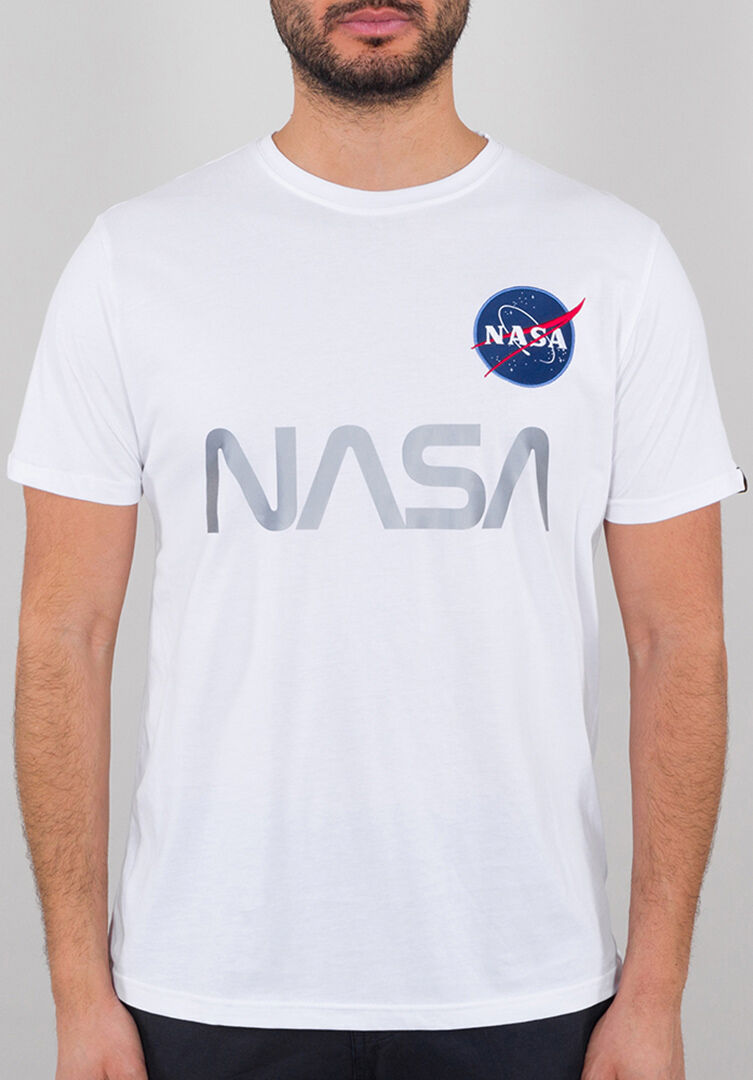 Alpha Industries NASA Reflective T-skjorte L Grå Hvit