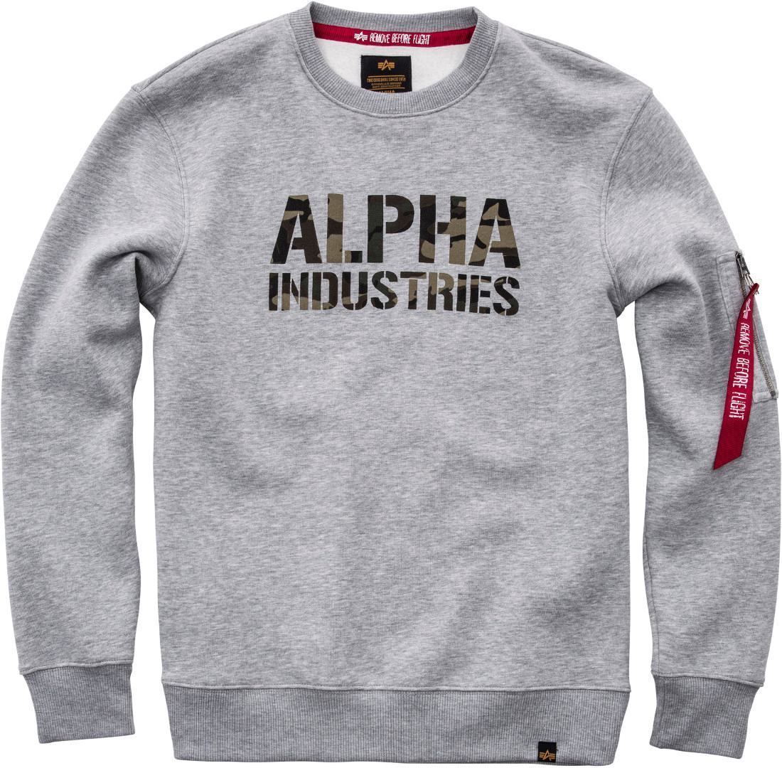 Alpha Industries Camo Print Sweatshirt L Grå