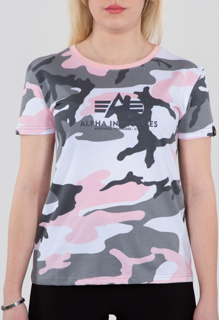 Alpha Industries New Camo Basic Ladies T-skjorte L Svart Hvit Rosa