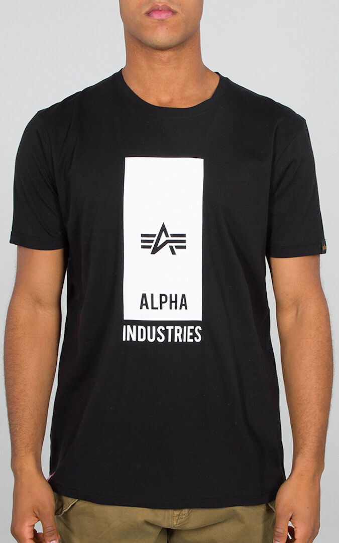 Alpha Industries Block Logo T-shirt 2XL Svart Hvit