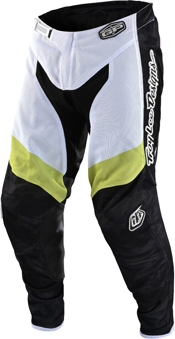 Troy Lee Designs GP Air Veloce Camo Motocross Pants Motocross Bukser 36 Svart Hvit Grønn