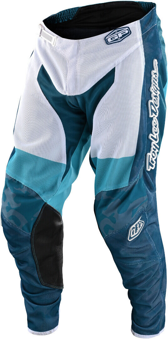 Troy Lee Designs GP Air Veloce Camo Motocross Pants Motocross Bukser 32 Hvit Blå