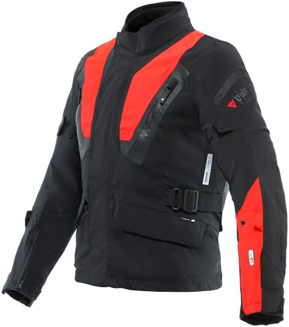 Dainese Stelvio D-Air D-Dry XT Motorsykkel tekstil jakke 48 Svart Rød