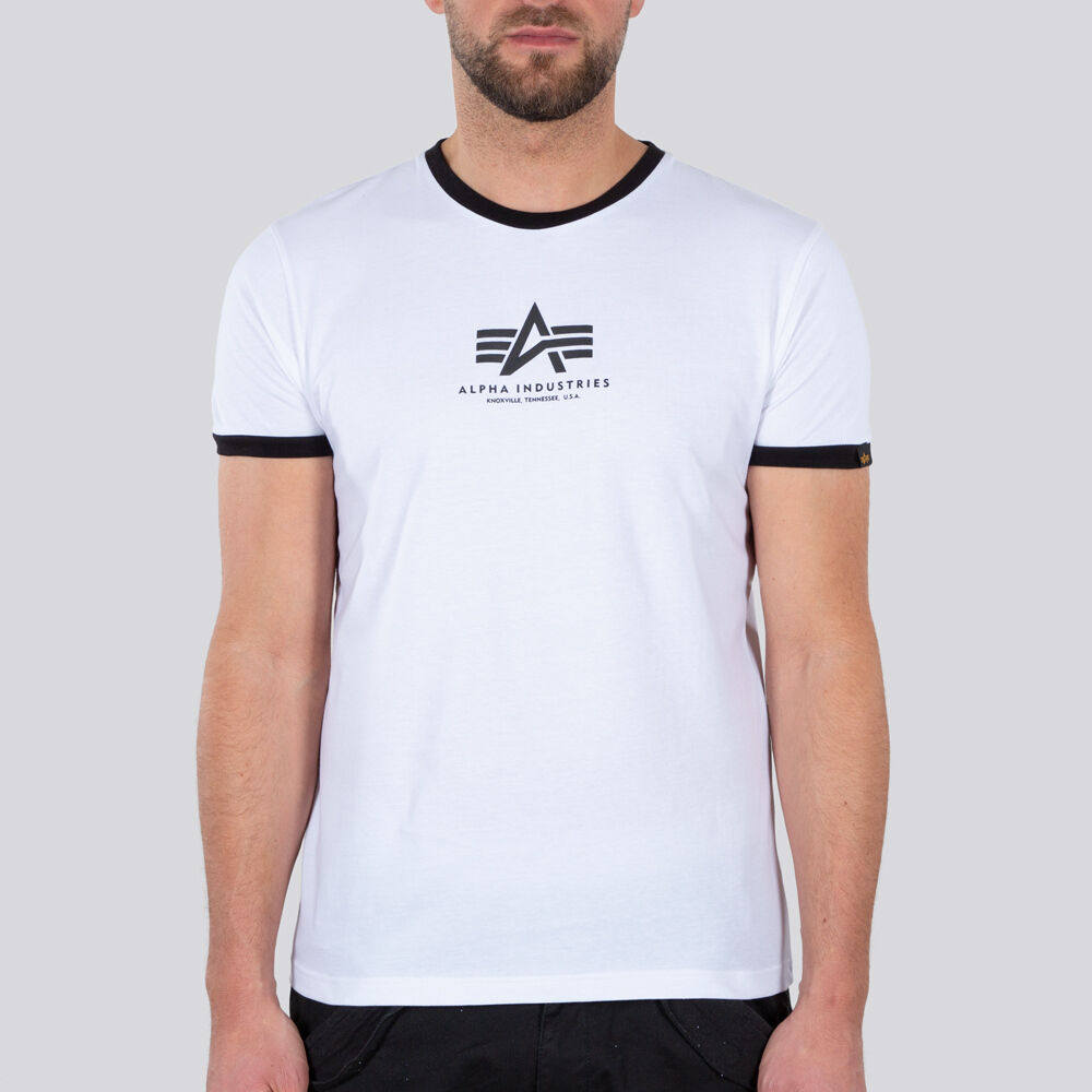 Alpha Industries Basic T Contrast ML T-skjorte L Hvit