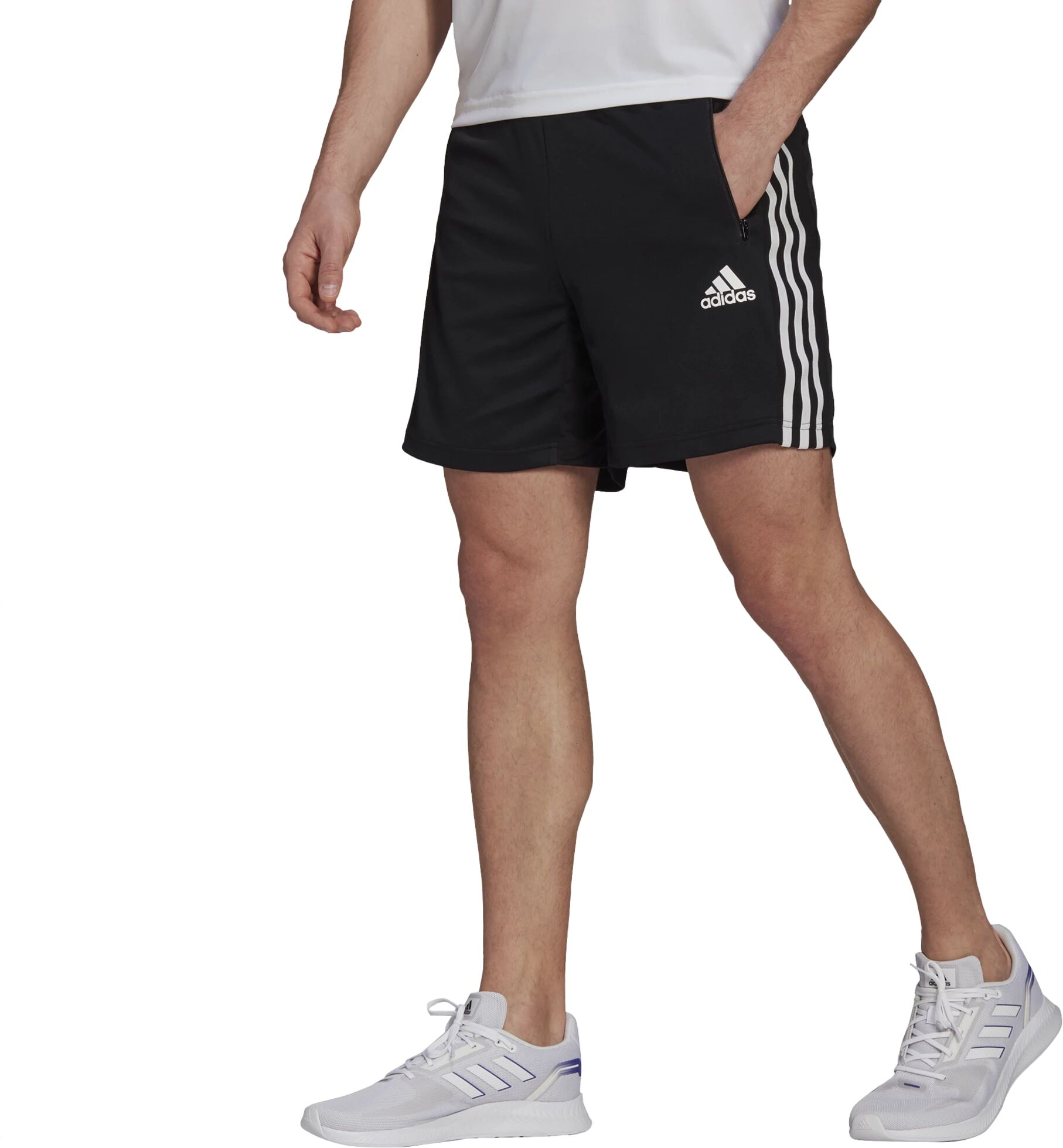 adidas D2M 3-Stripes Shorts, herre XL BLACK/WHITE