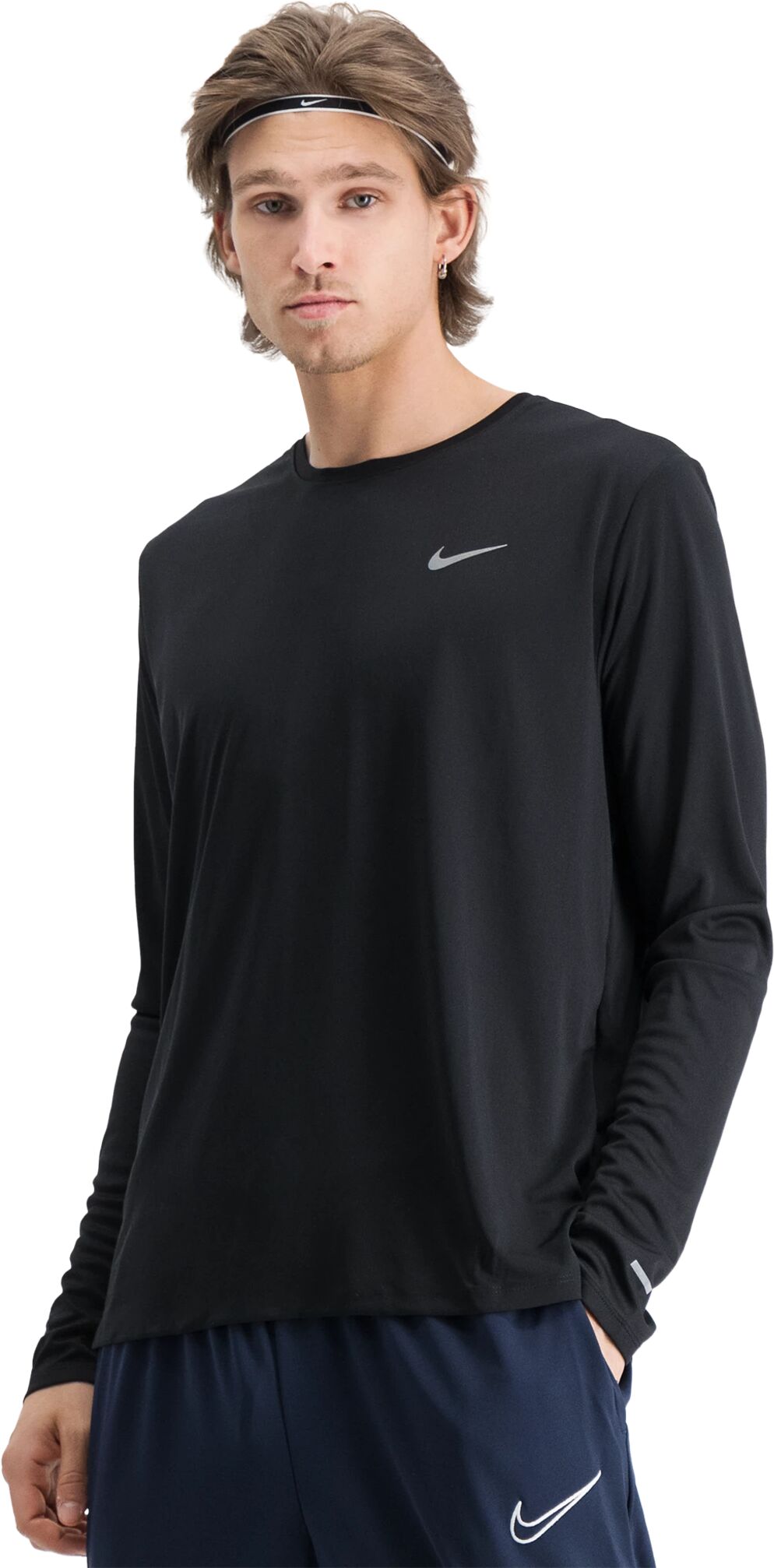 Nike M NK DF UV MILER TOP LS, treningsgenser herre M BLACK/REFLECTIVE SIL