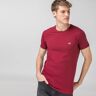 Lacoste Męski T-shirt we wzory z okrągłym dekoltem BORDO BORDO Mężczyźni