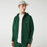 Lacoste Męska bawełniana bluza wyściełana polarem z paskami z logo ZIELONO ZIELONO Mężczyźni