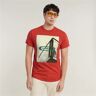 G-Star RAW HQ Old School Logo Lash T-Shirt Red Men M