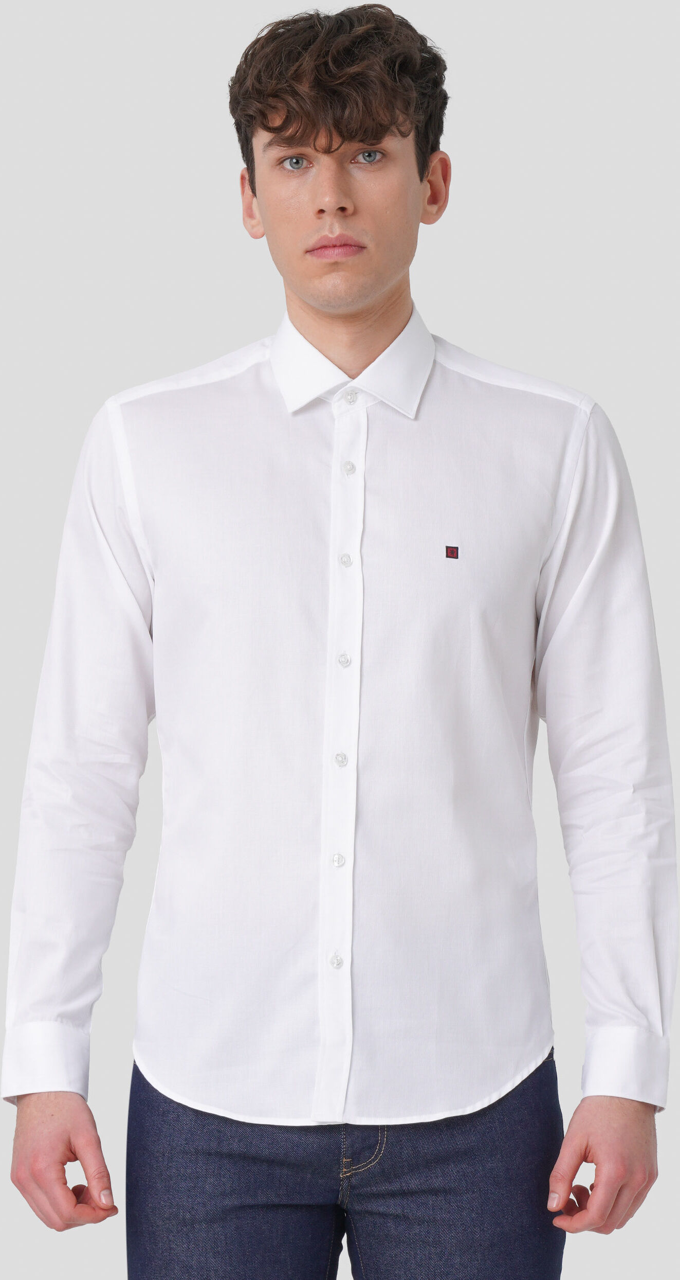 Lion of Porches Camisa slim fit Branco