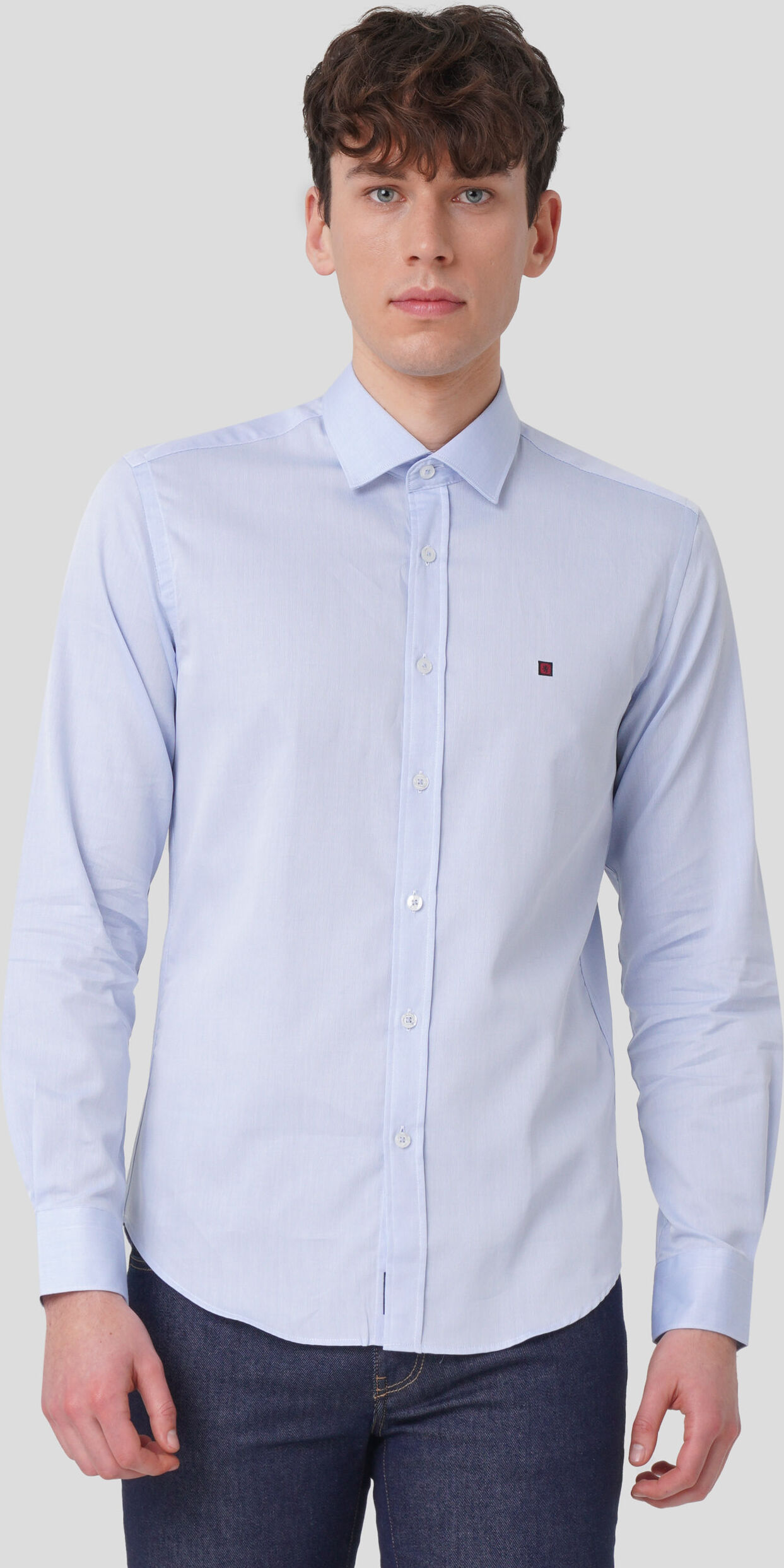 Lion of Porches Camisa slim fit Azul Claro