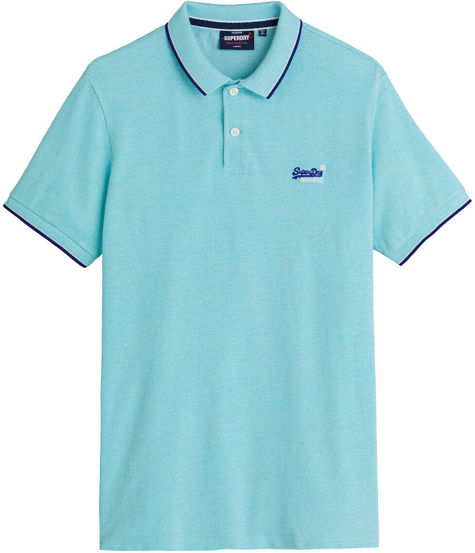 Superdry Polo slim em malha piqué, Poolside   verde-menta