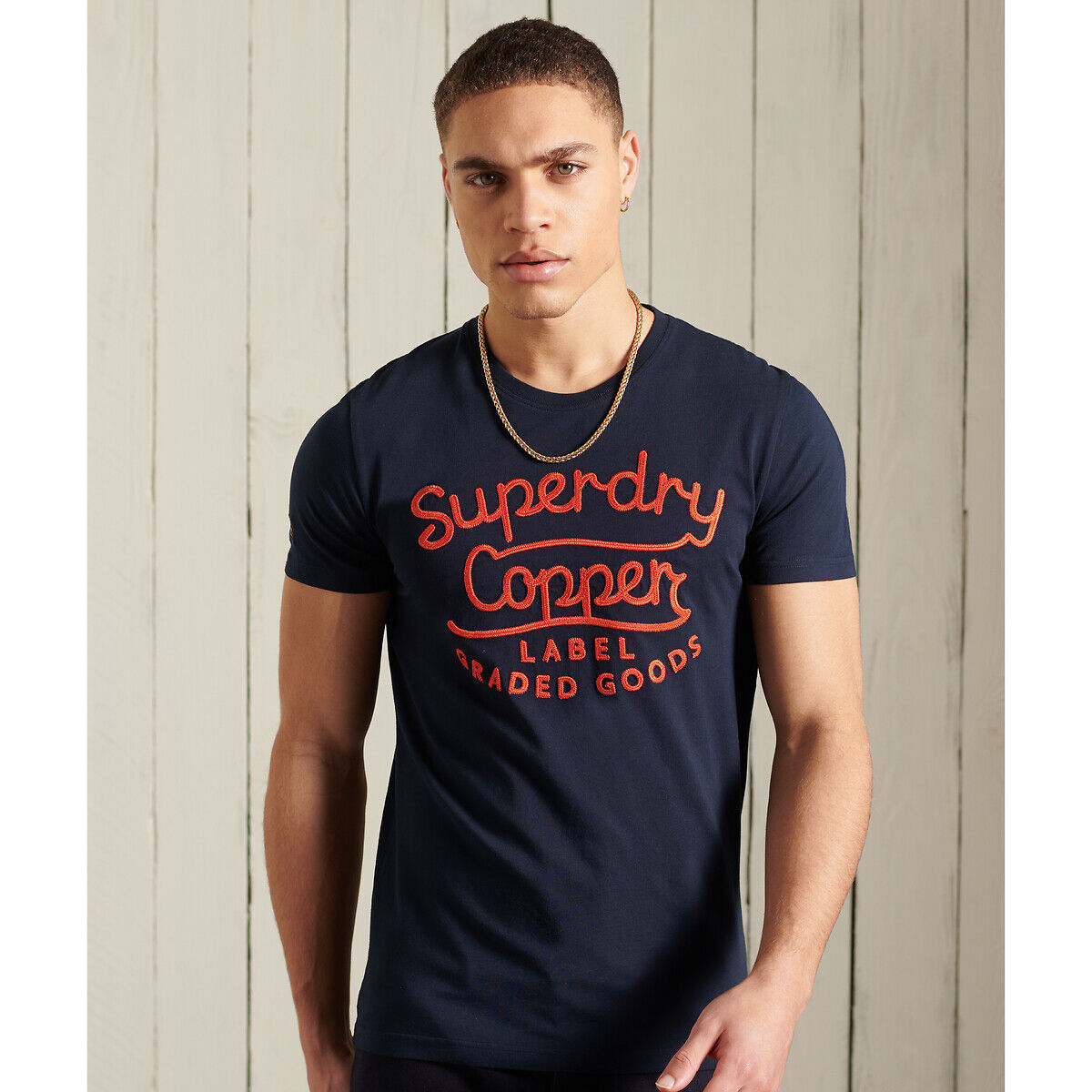 Superdry T-shirt com gola redonda, Workwear Graphic   Marinho