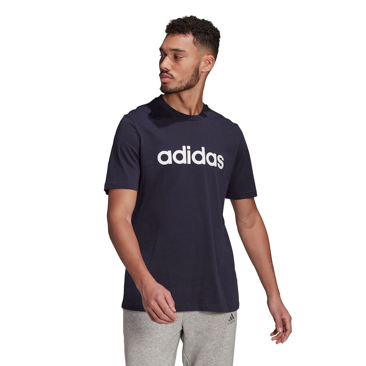 Adidas Performance T-shirt de mangas curtas, logótipo no peito   Marinho