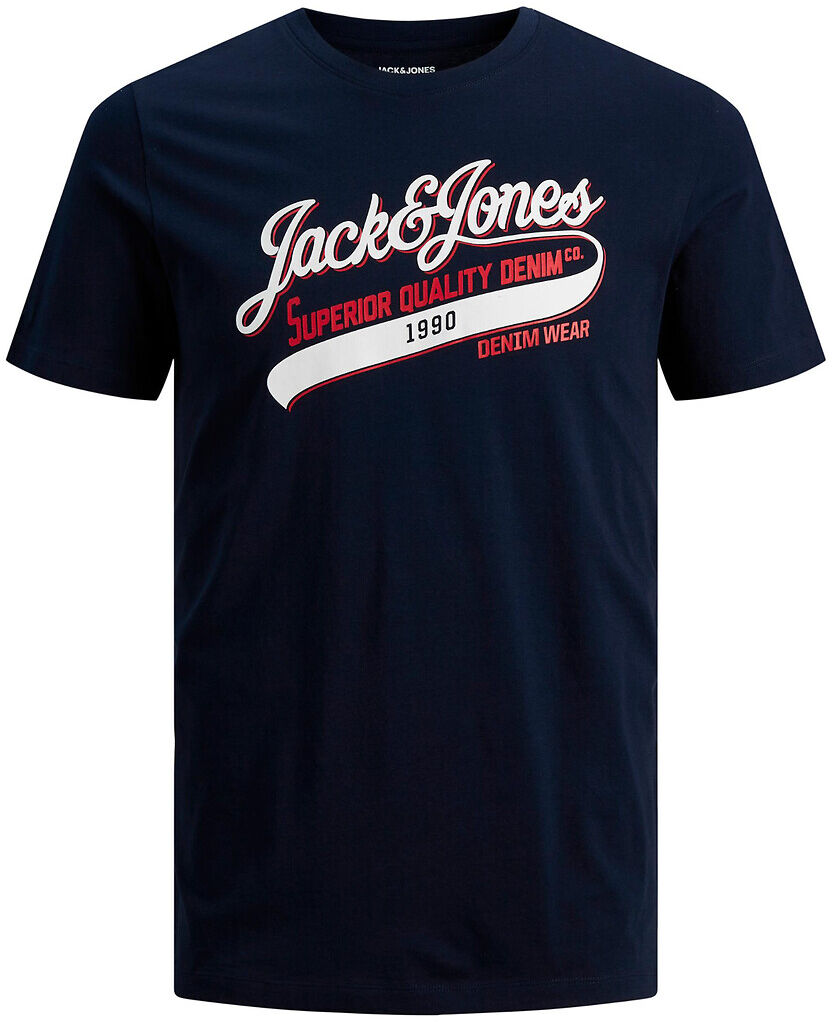 Jack & Jones T-shirt com gola redonda, Logo   Marinho