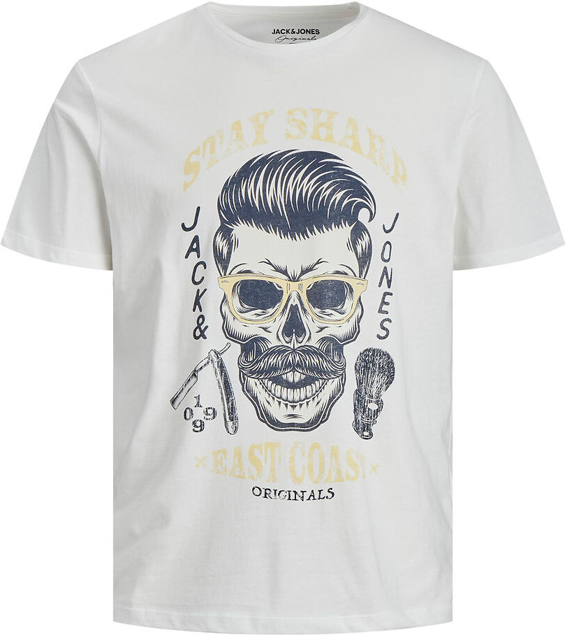 Jack & Jones T-shirt com motivo caveira, Jordome   Branco