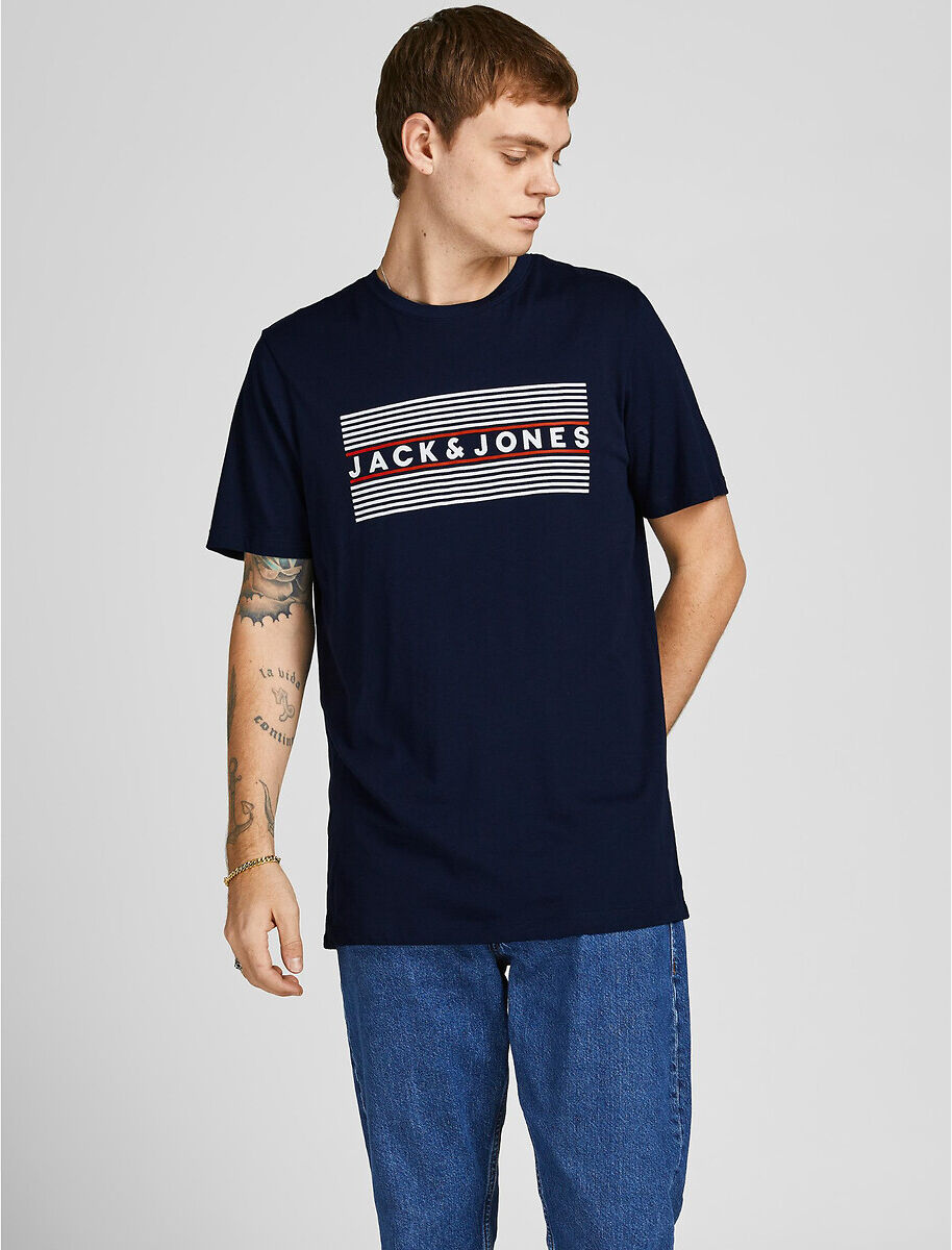 Jack & Jones T-shirt com gola redonda, Corp Logo   Marinho