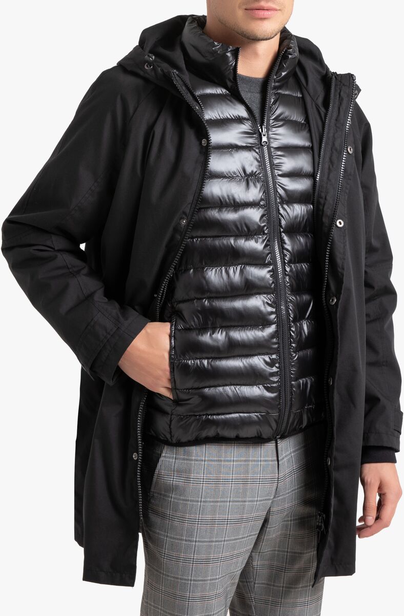 La Redoute Collections Parka com capuz 3 em 1, com blusão amovível   Preto