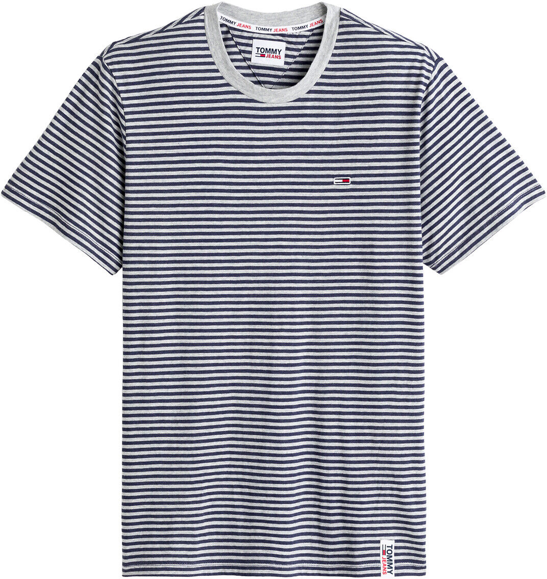 Tommy Jeans T-shirt às riscas, gola redonda   Marinho