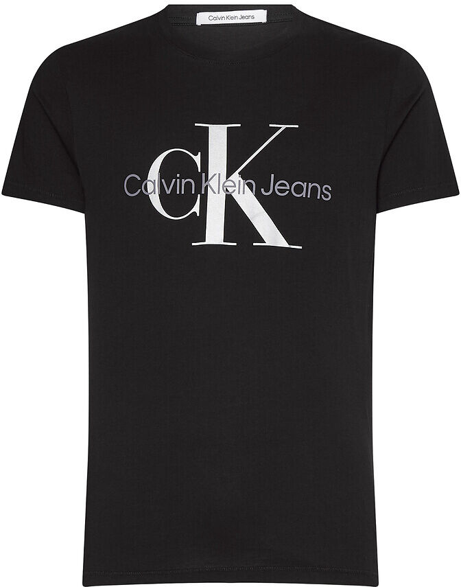 Calvin Klein Jeans T-shirt com gola redonda, Monogram Logo   Preto