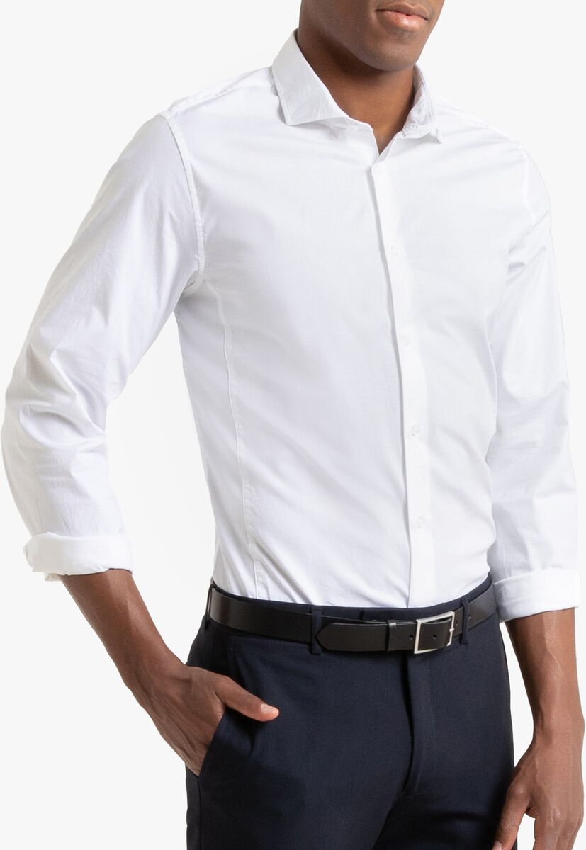 La Redoute Collections Camisa corte extraslim, Christophe   Branco