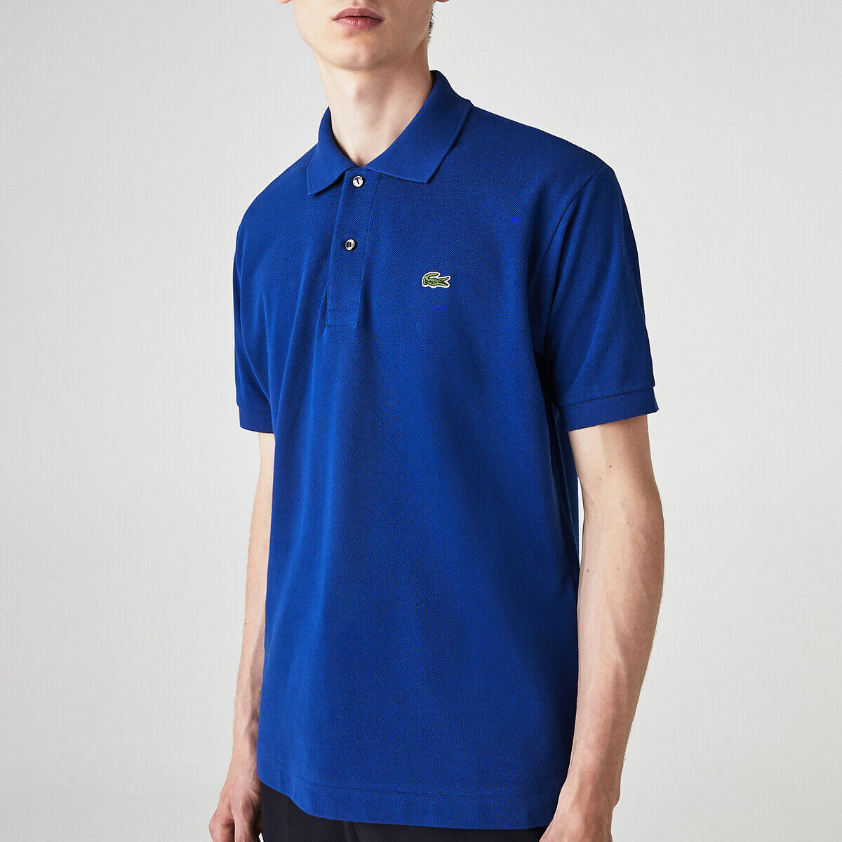 Lacoste Polo direito em malha piqué L1212   azul-rei