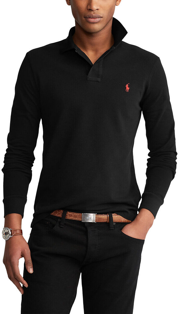 Polo Ralph Lauren Polo slim de mangas compridas   Preto