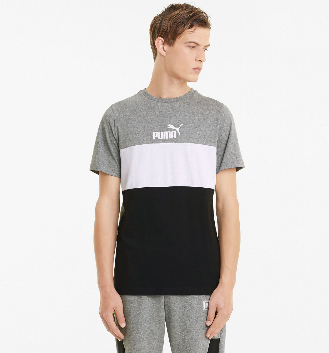 Puma T-shirt de mangas curtas, Colorblock   Preto