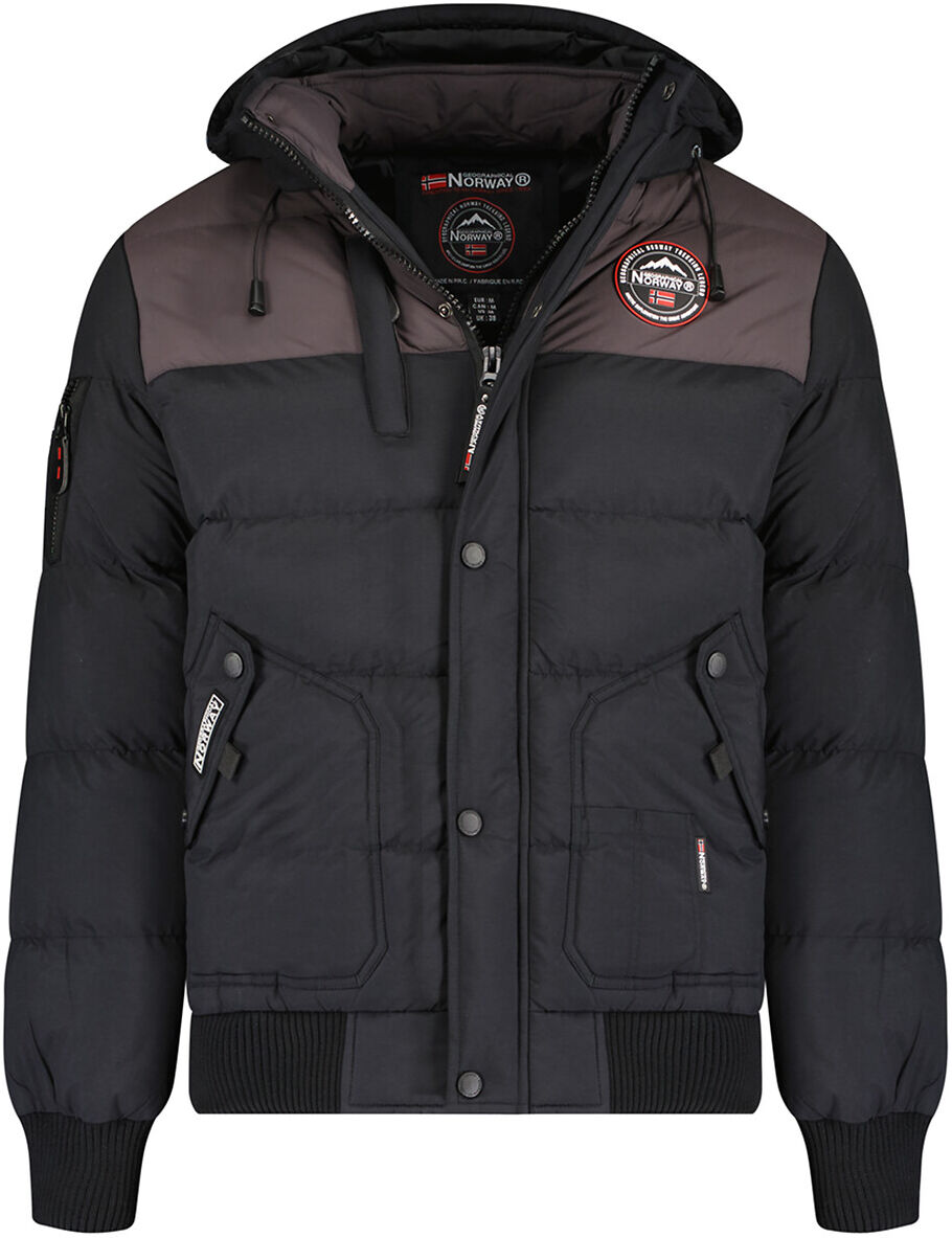 Geographical Norway Blusão quente com fecho e capuz, Volva   Preto