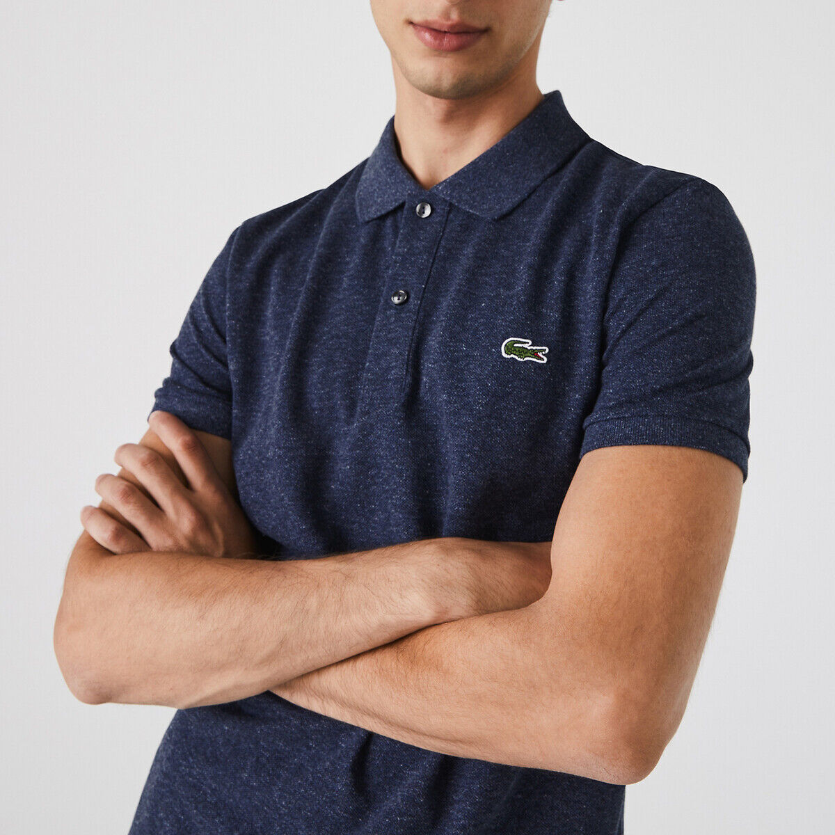 Lacoste Polo slim em malha piquée PH4012   azul-escuro mesclado