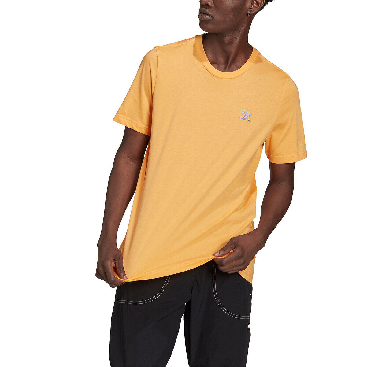 Adidas Originals T-shirt de mangas curtas, logótipo trevo pequeno   Laranja