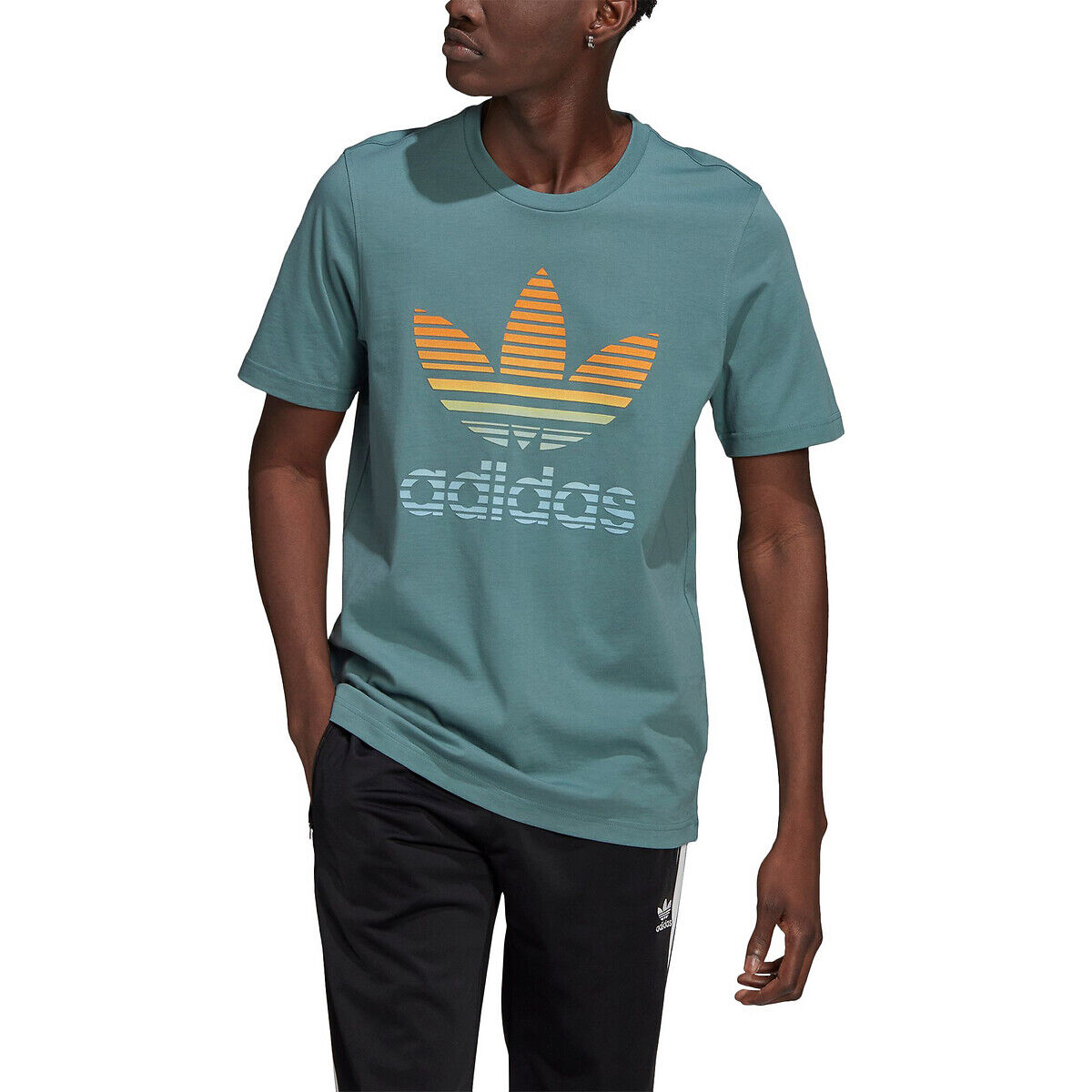 Adidas Originals T-shirt de mangas curtas com logótipo trevo   esmeralda