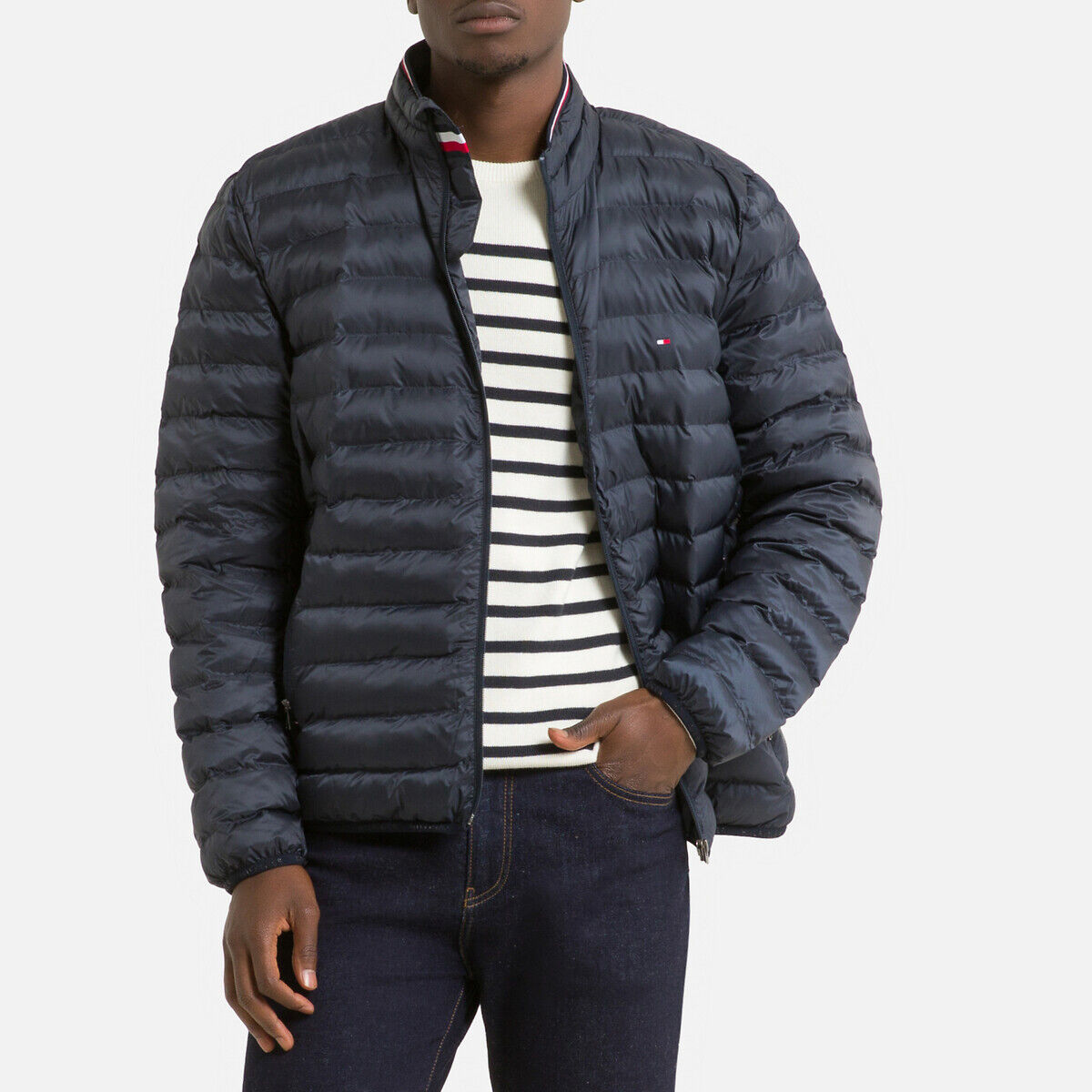 Tommy Hilfiger Blusão leve, gola subida, compacto   Marinho