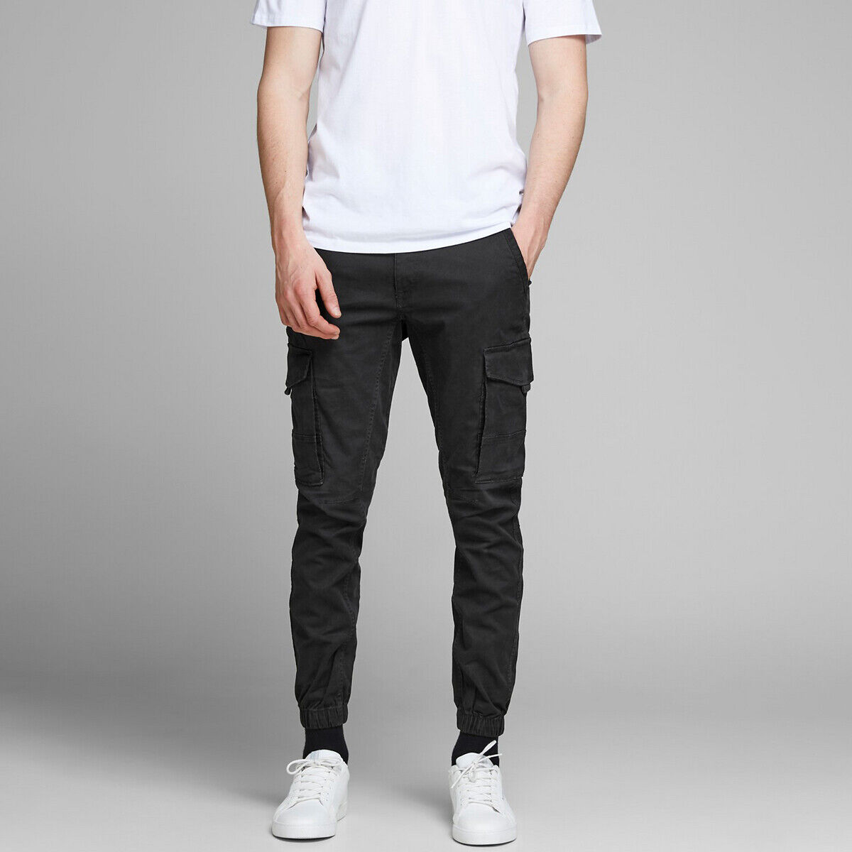 Jack & Jones Calças cargo slim Paul Flake   Preto