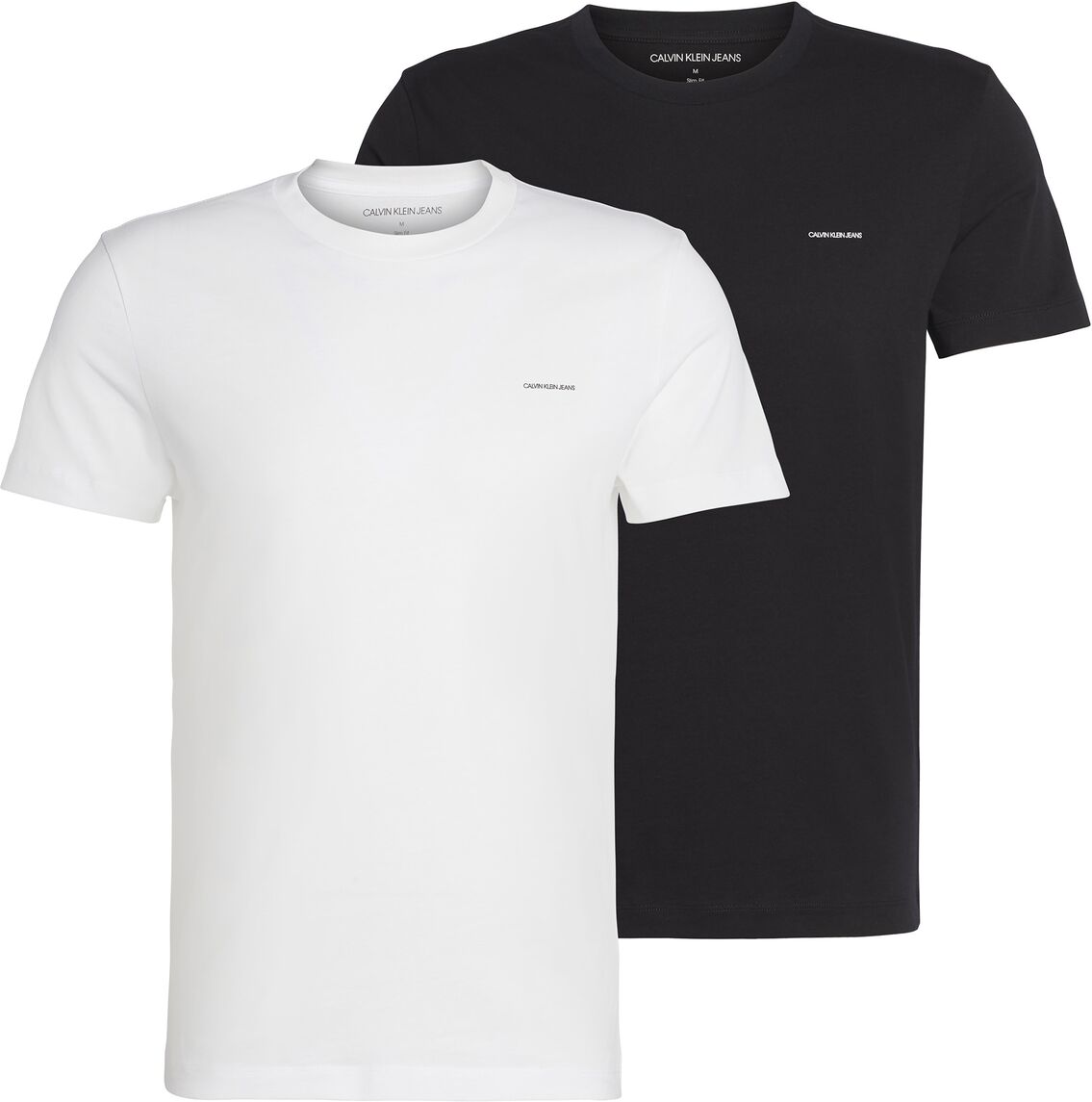 Calvin Klein Jeans Lote de 2 T-shirts slim, gola redonda   Branco + Preto