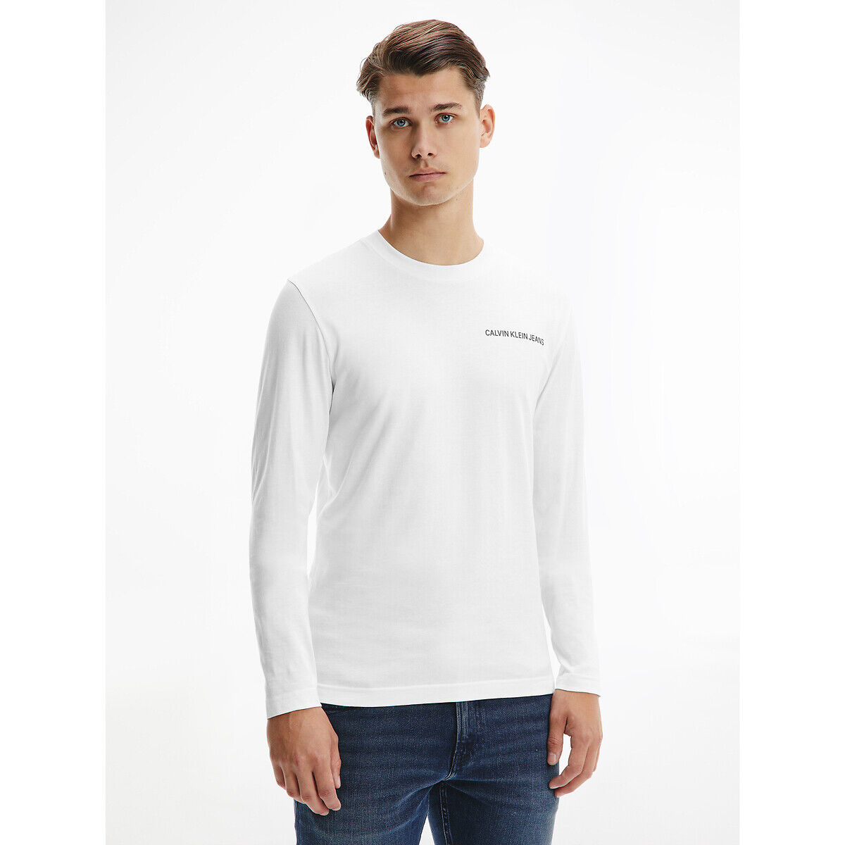 Calvin Klein Jeans Camisola de mangas compridas Back Logo   Branco