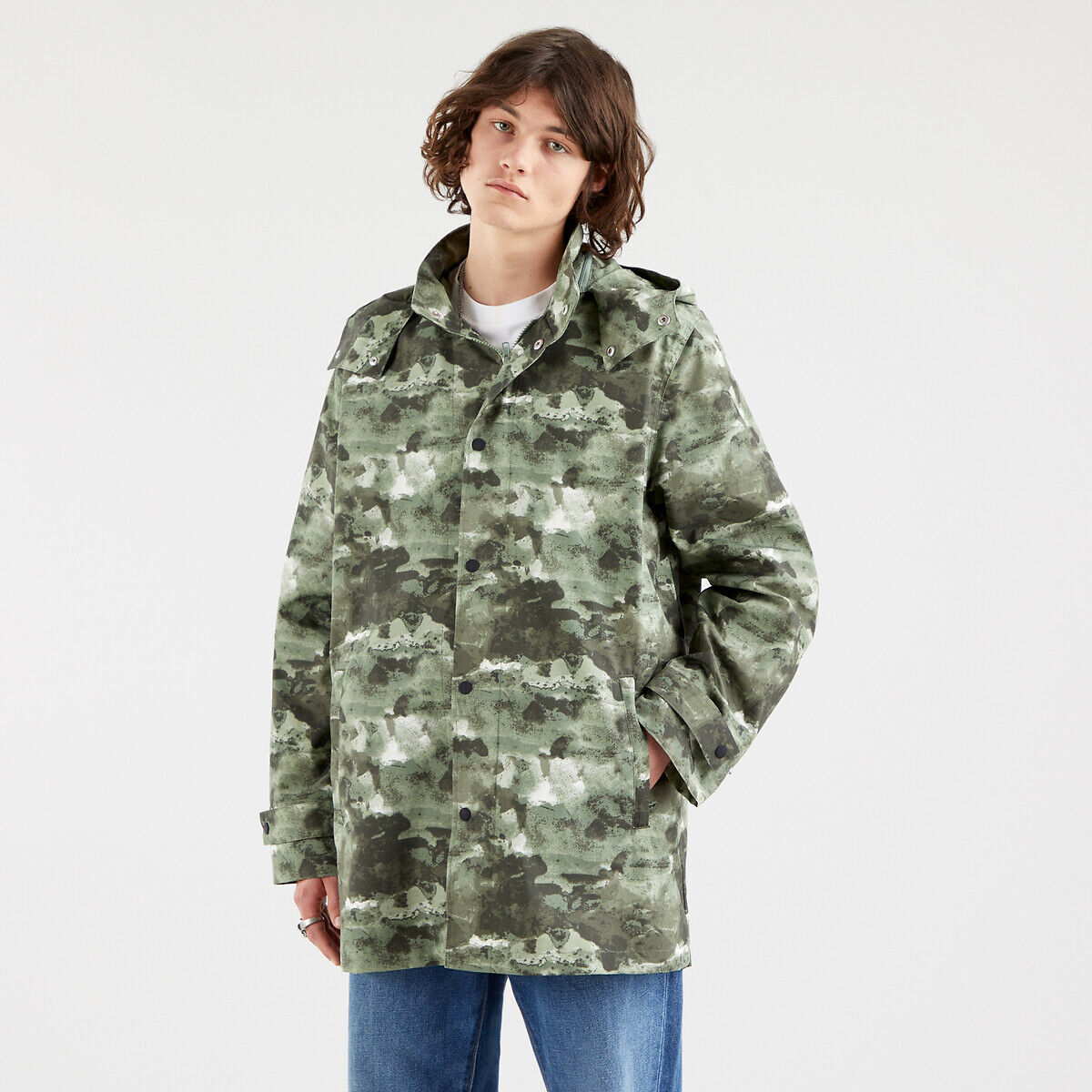 Levi's Parka com fecho e capuz   camuflado