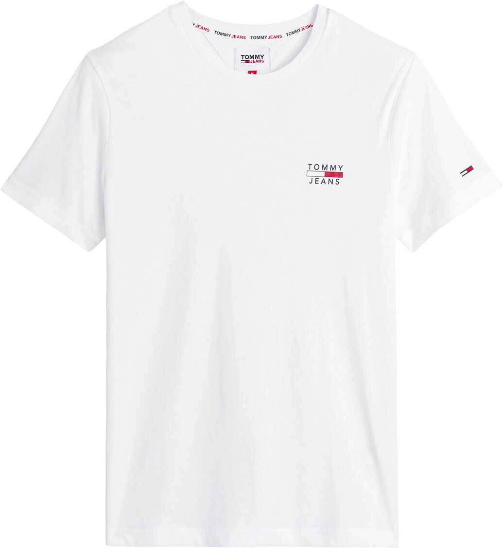 Tommy Jeans T-shirt com gola redonda, Chest Logo   Branco