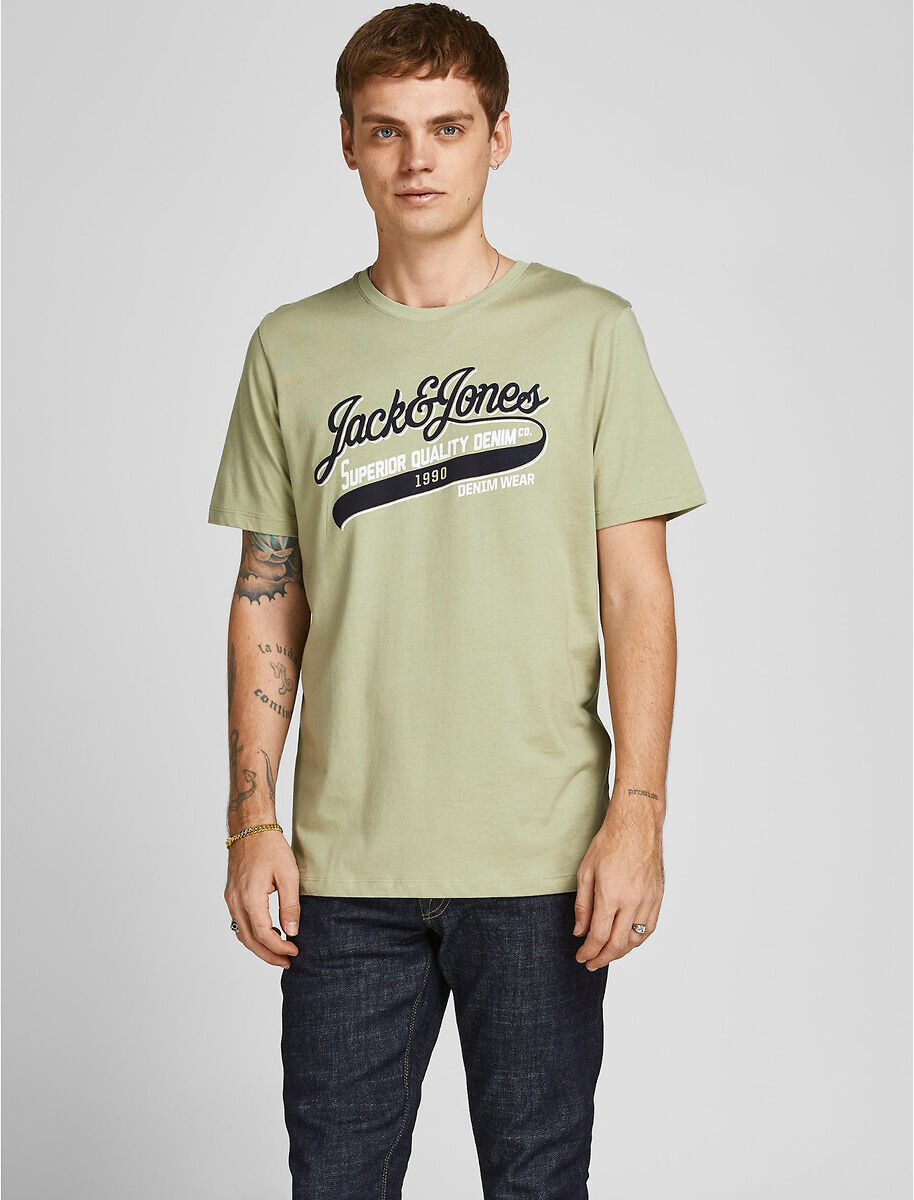 Jack & Jones T-shirt com gola redonda, Logo   Verde