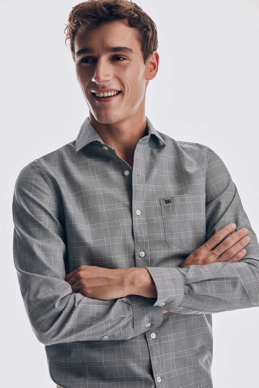 Pedro del Hierro Camisa xadrez soft non iron algodão Pedro del Hierro