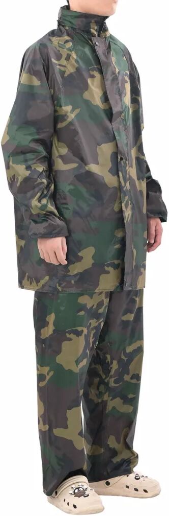 vidaXL Terno de chuva camuflagem L