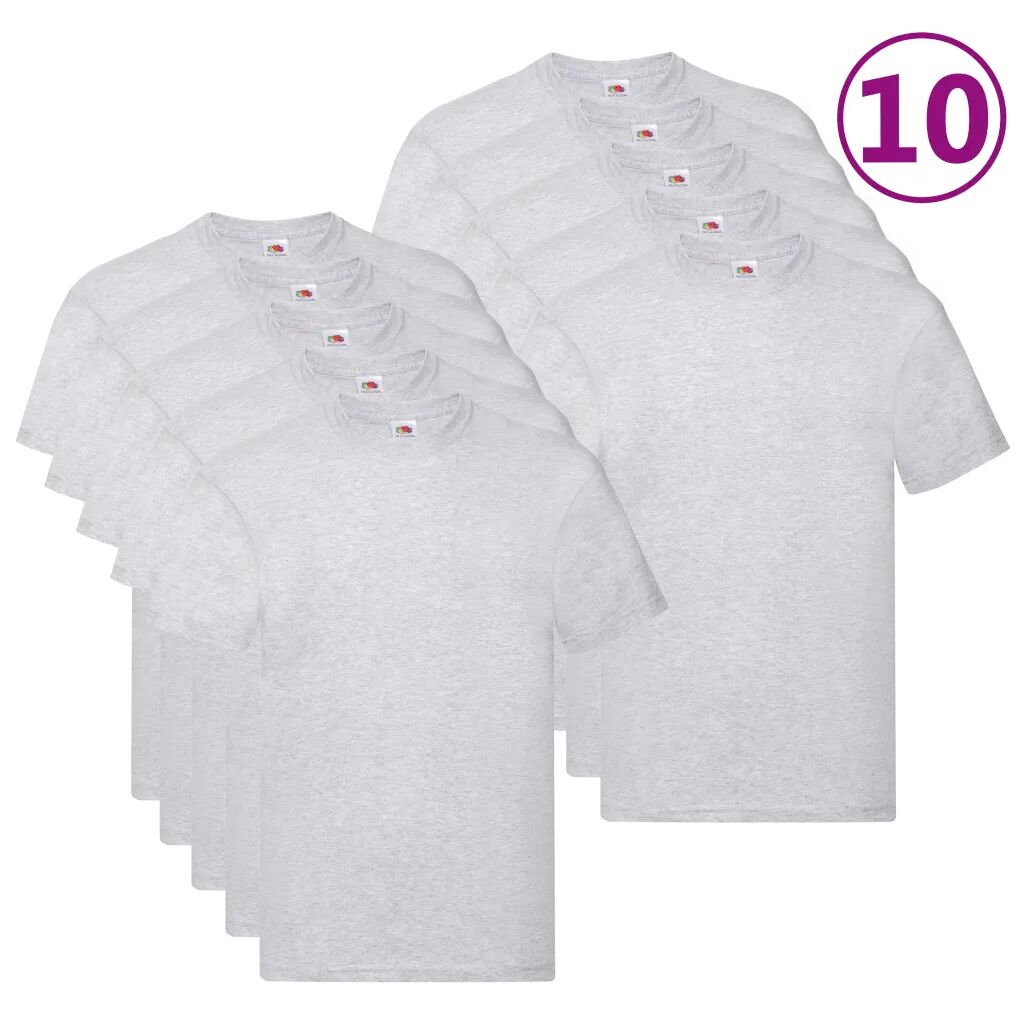 Fruit of the Loom T-shirts originais 10 pcs algodão S cinzento