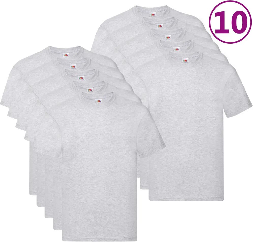 Fruit of the Loom T-shirts originais 10 pcs algodão M cinzento