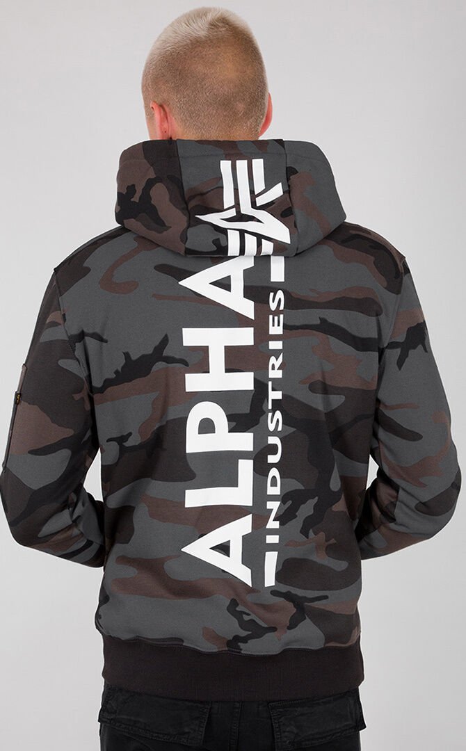 Alpha Back Print Camo Capuz